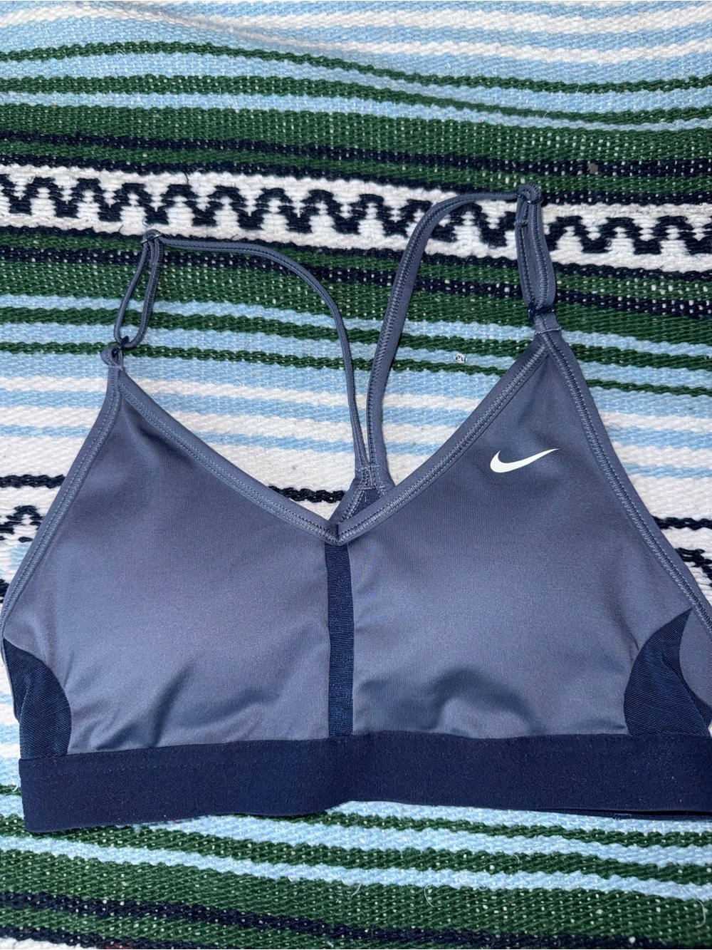 Nike Women's Slate/Black Strappy Sports Bra